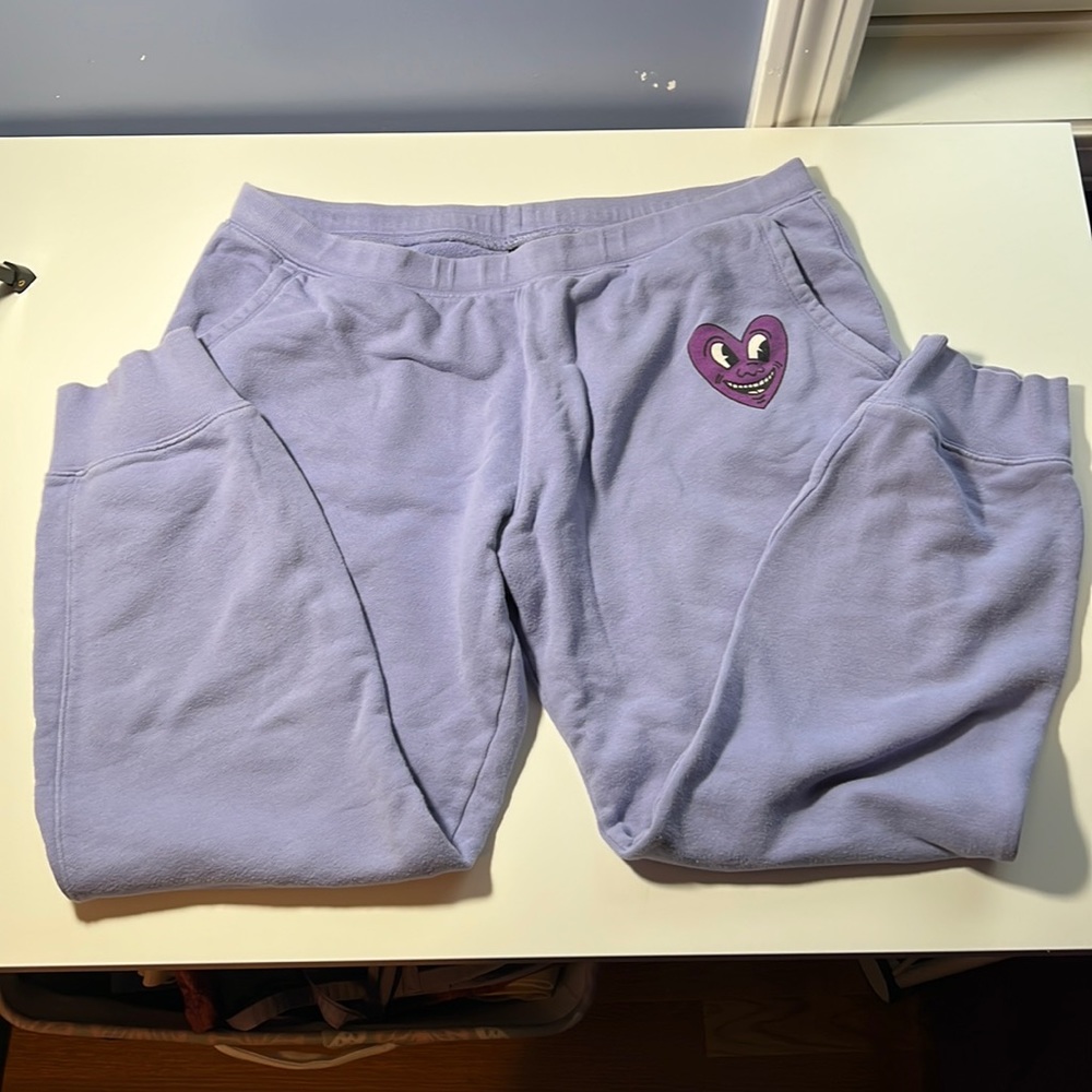 Uniqlo x MoMA Special Edition SPRZNY Keith Haring Purple Sweatpants Joggers XL